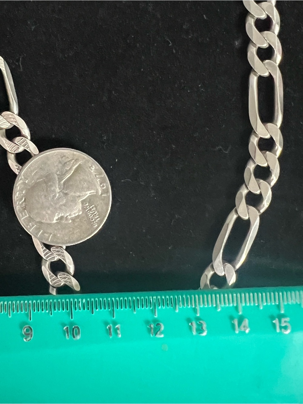 925 STERLING SILVER FIGARO CHAIN.  HEAVY THICK CHUNKY - Picture 6 of 7